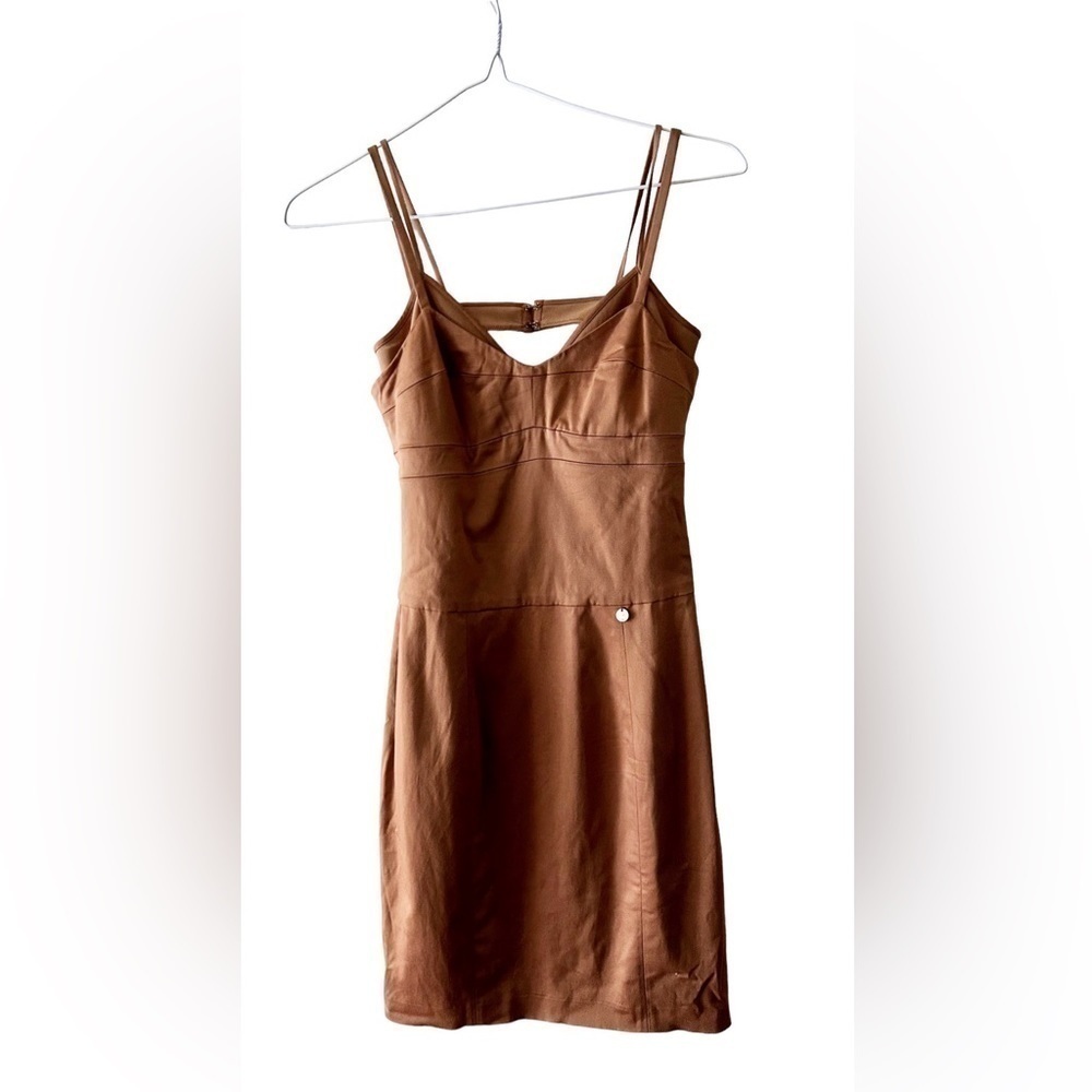 Liu Jo brown mini dress size 40- M corset back zipper bustier